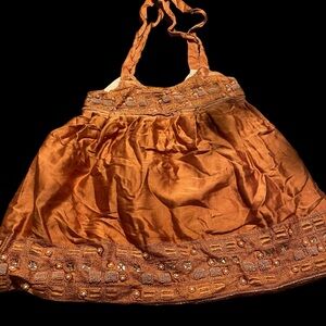 Womens Gold/Brown Shoulder Bag/Purse w/Sequins Possibly Handmade